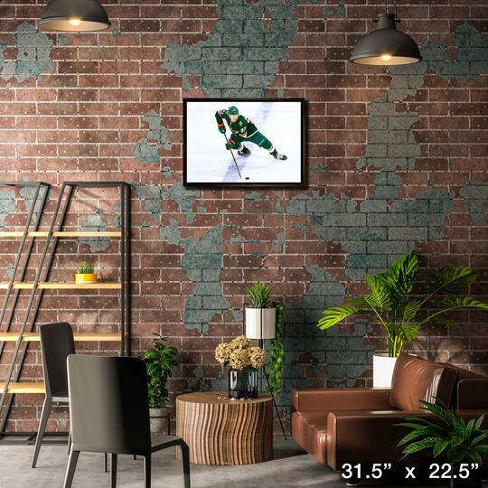 Kirill Kaprizov 20" x 29" Framed Canvas Wild Skating-H 31.5" x 22.5"